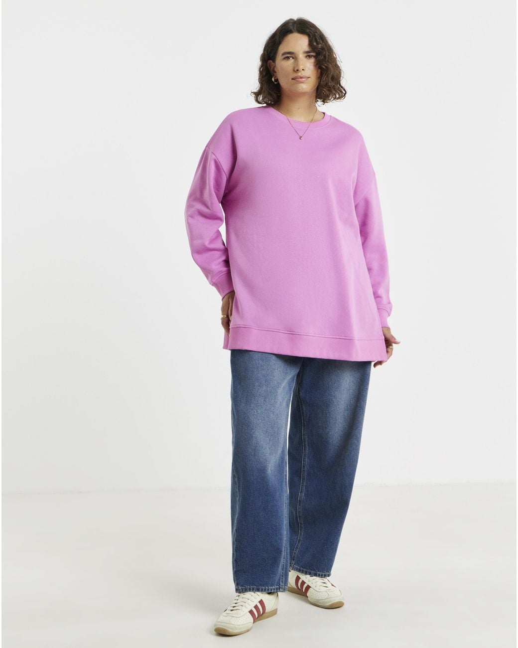 Simply Be Purple Side Split Sweatshirt Tunic