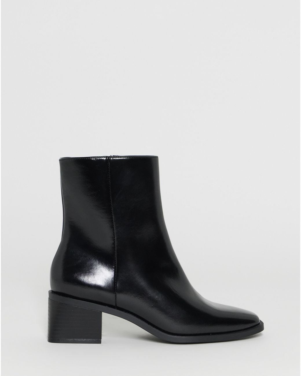 Simply Be Black Square Toe Ankle Boot Wide