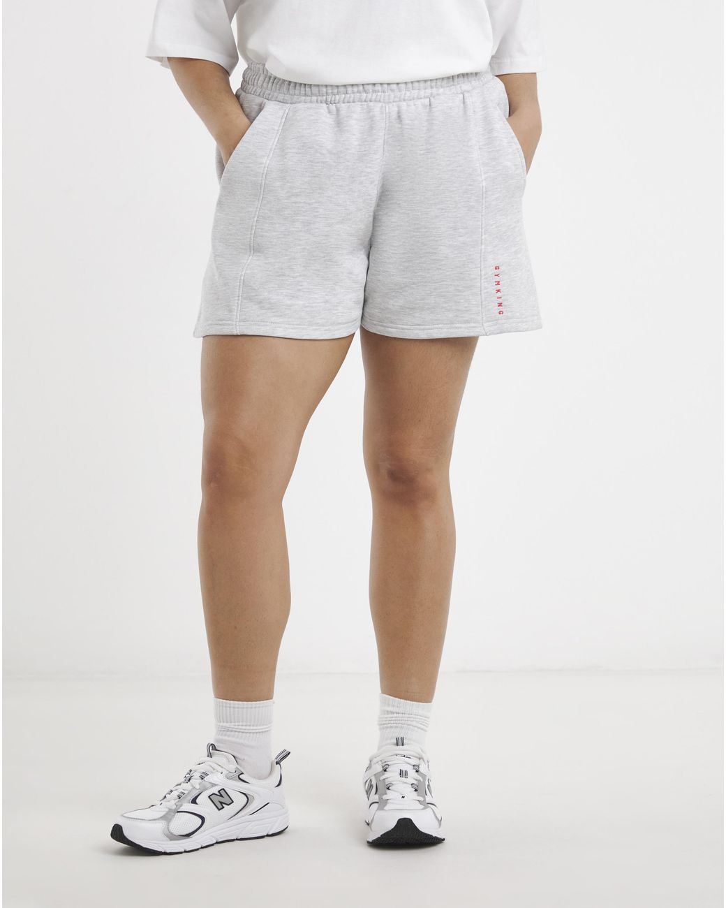 Gym King White Shadow Seam Detail Short