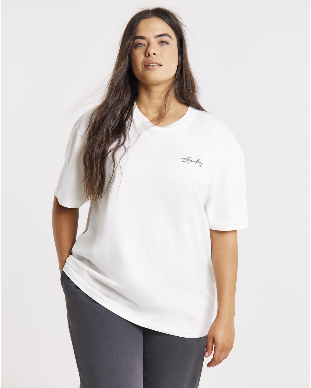 Gym King White Mindset Boyfriend T-Shirt