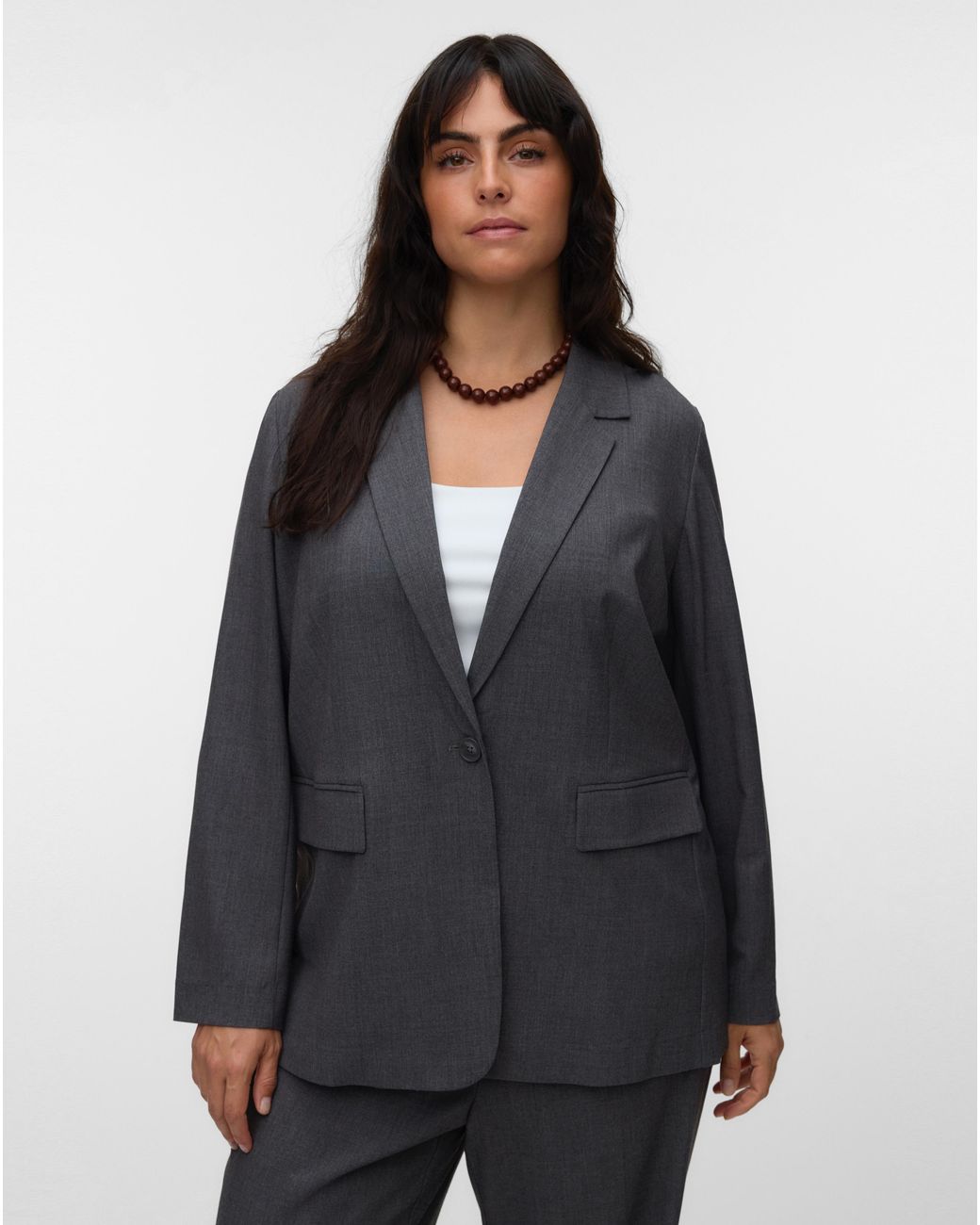 Vero Moda Gray Texas Loose Blazer