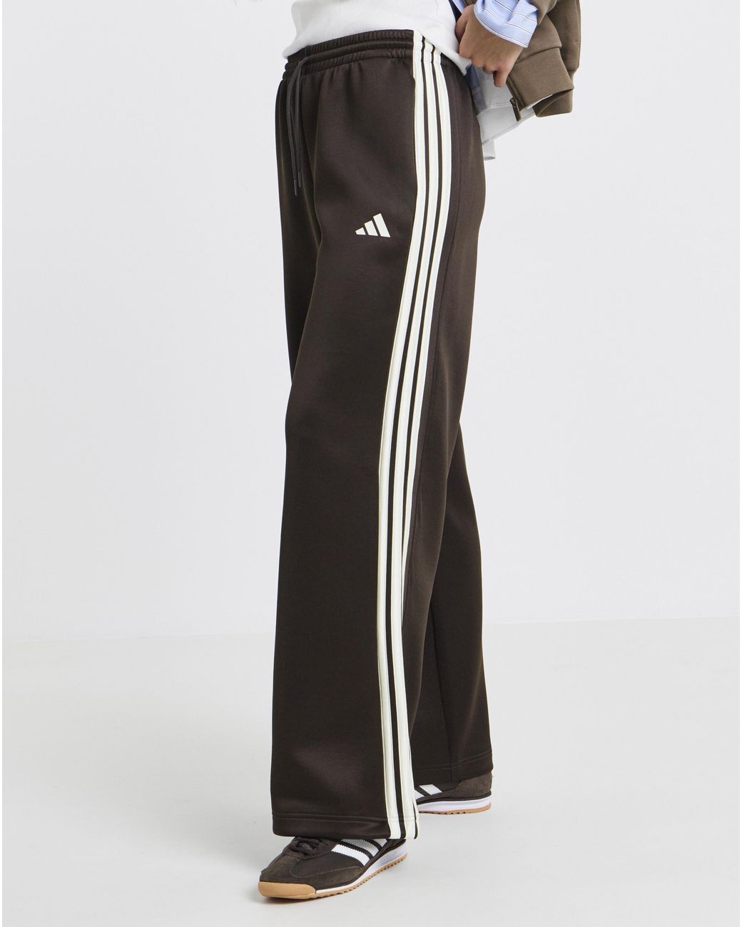 Adidas Brown 3 Stripe Stadium Track Pant