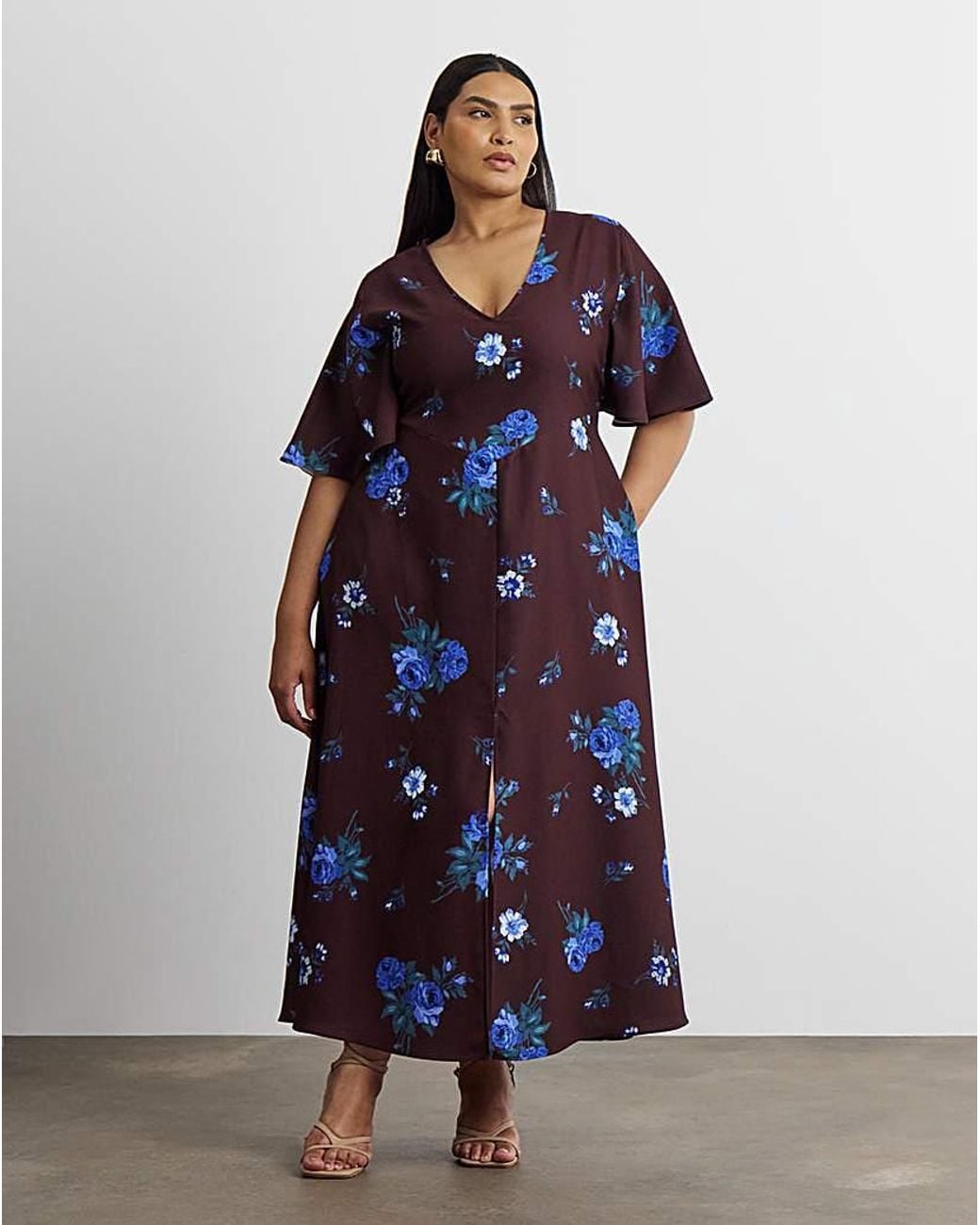Joanna Hope Blue Floral Printed Maxi Dress