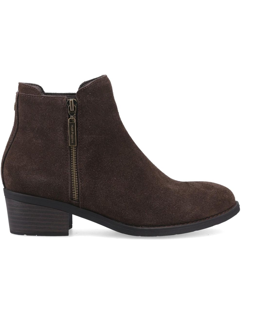 Hush Puppies Brown Ingrid Zip Boot