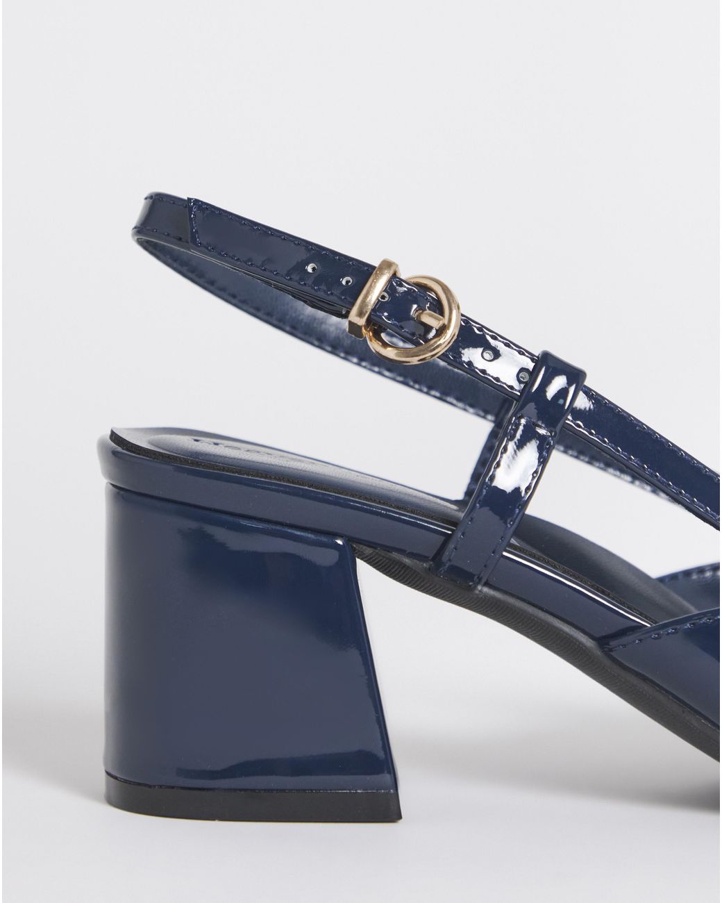 JD Williams Blue Heeled Slingback With Buckle Trim Wide