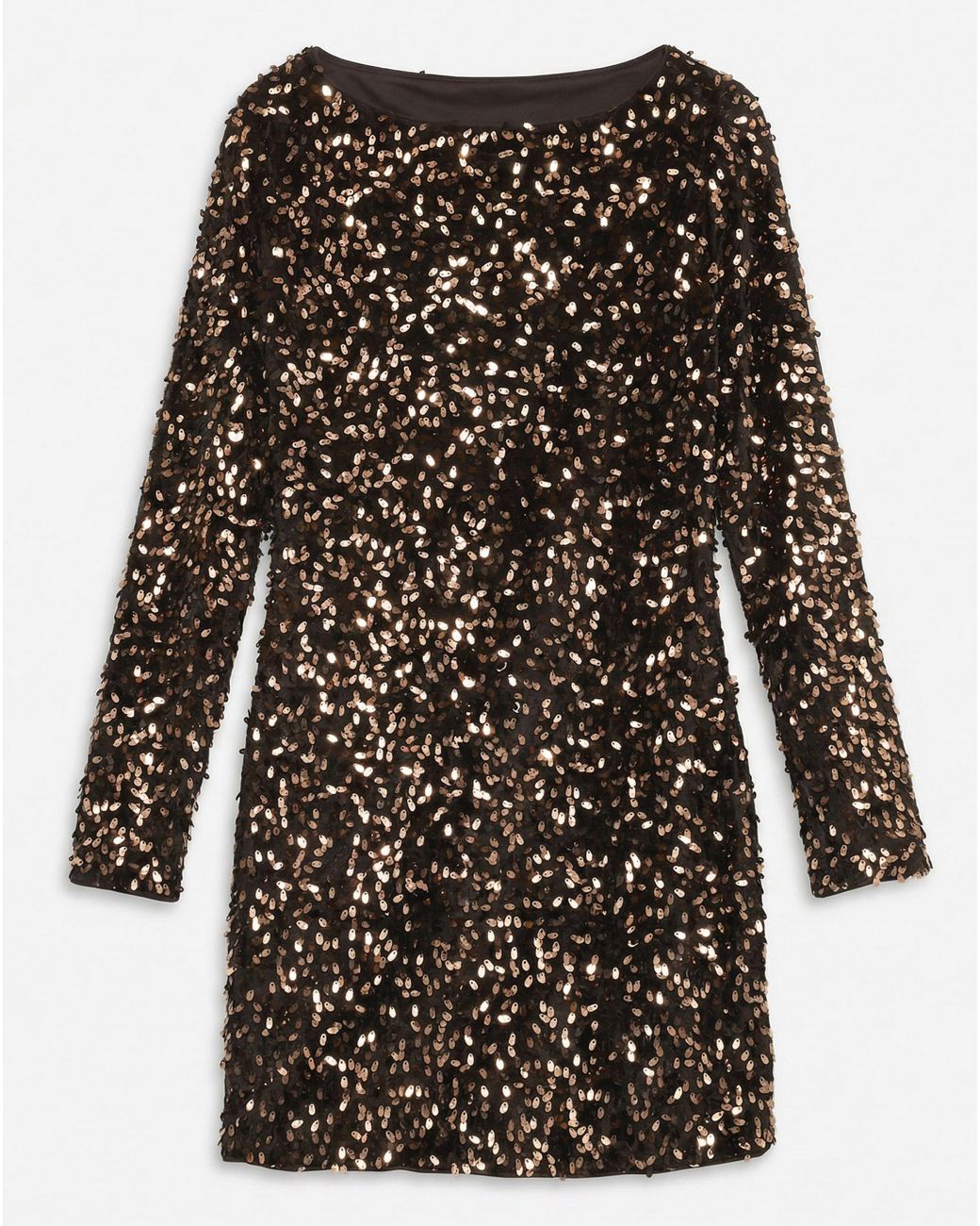 Vero Moda Brown Belle Boatneck Sequin Dress