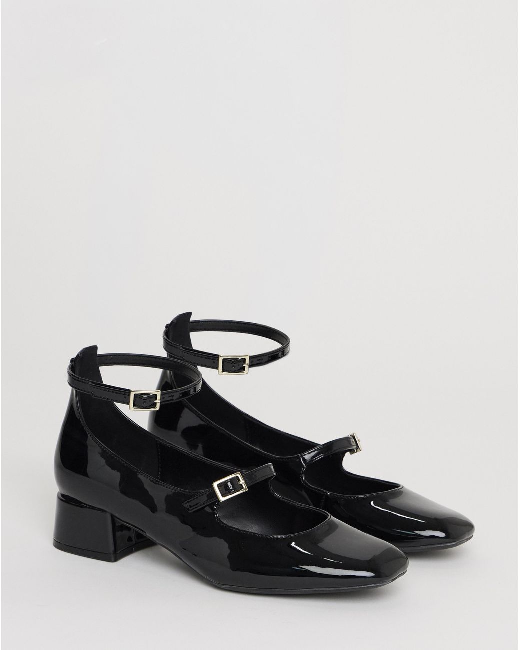 Simply Be Black Mary Jane Ankle Strap Heel Shoes Wide