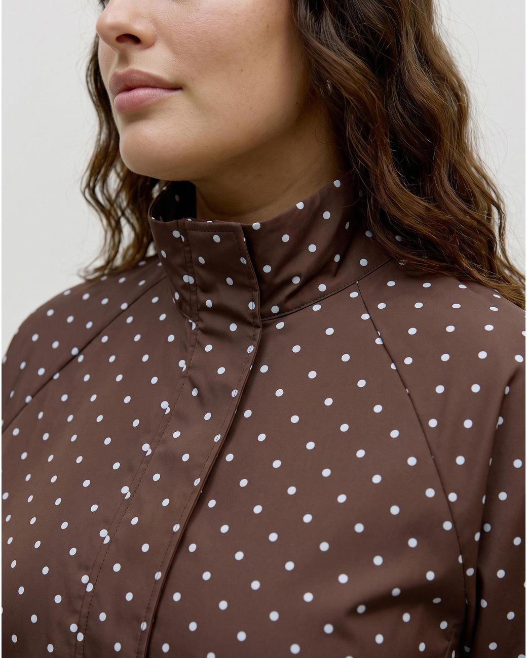 Vero Moda Brown Kayla High Neck Polka Jacket