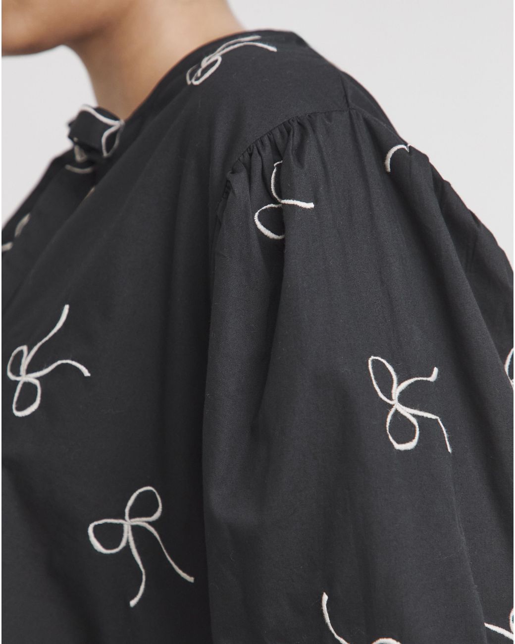 Simply Be Blue Embroidered Bow Front Blouse