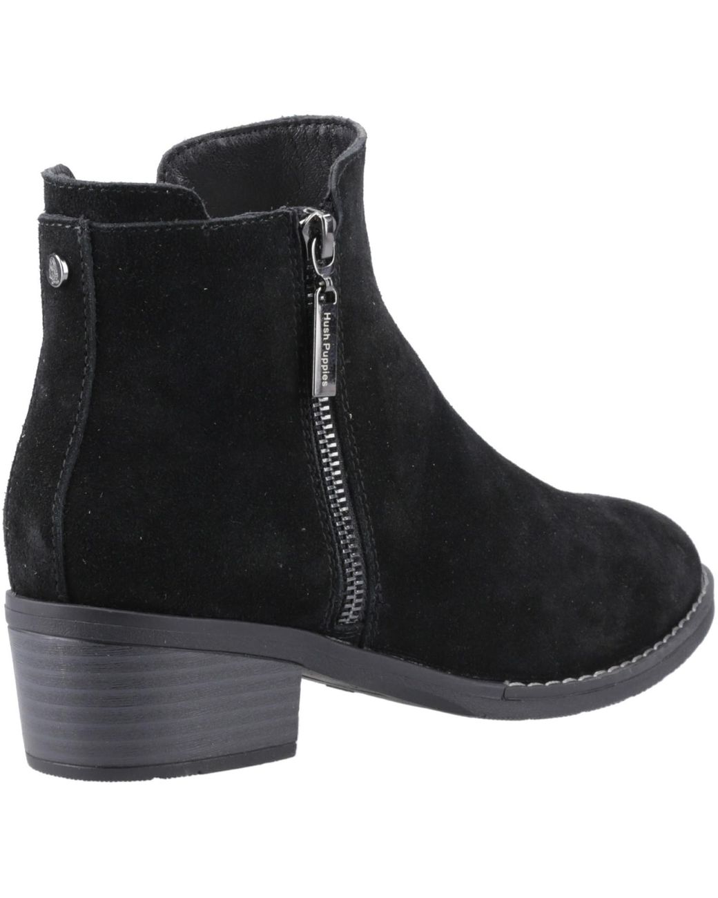 Hush Puppies Black Ingrid Zip Boot