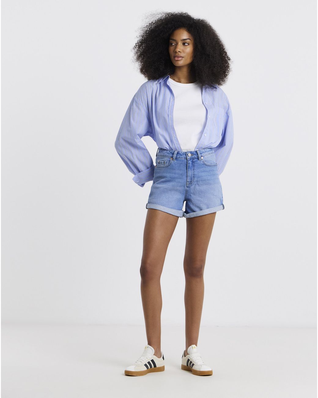Simply Be Blue 99/1 Loose Mom Shorts