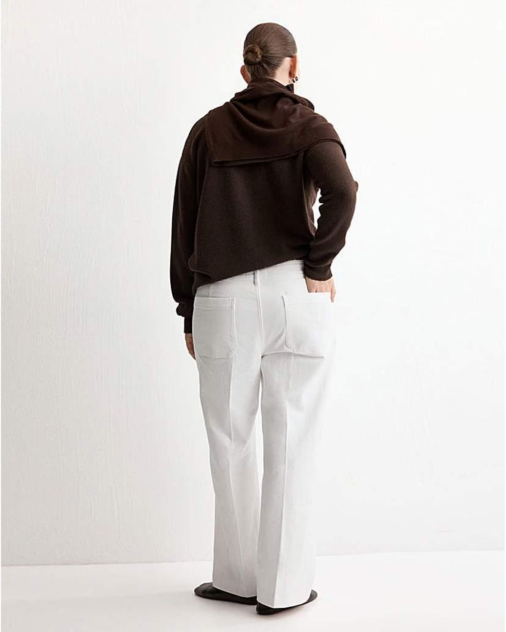 Mango White Jessie Wide Leg Jeans With Pockets