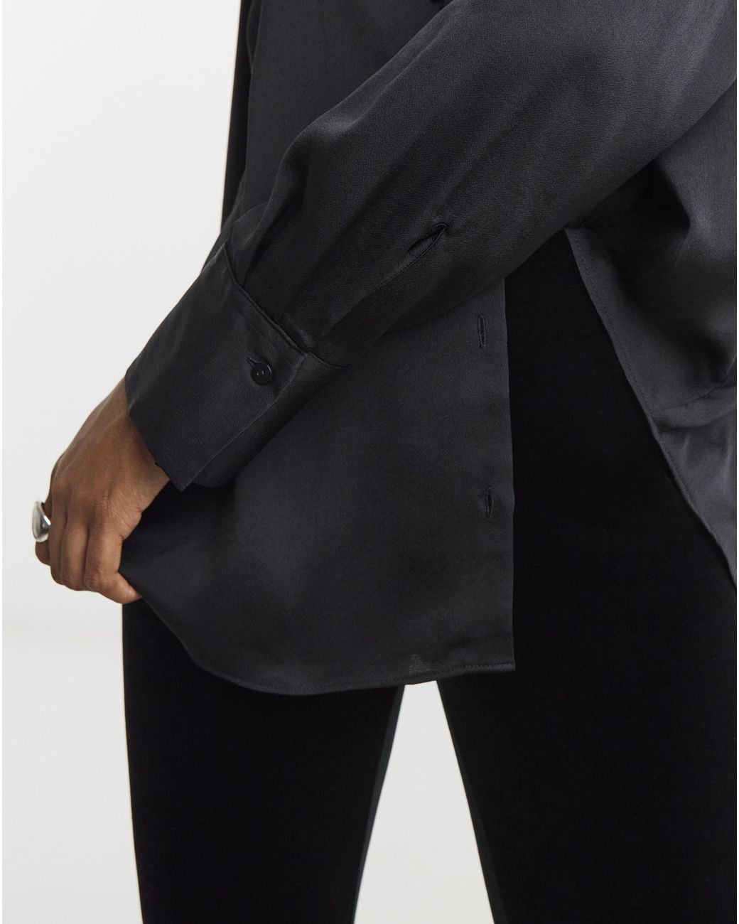 Simply Be Black High Waist Velour Leggings