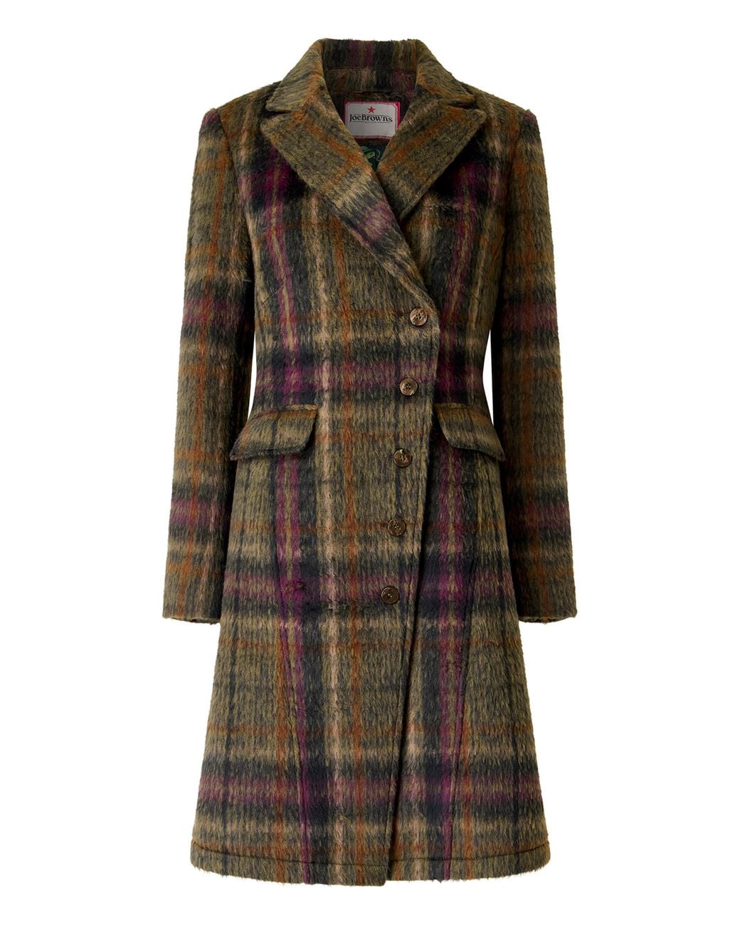 Joe Browns Brown Tessa Asymmetric Check Coat