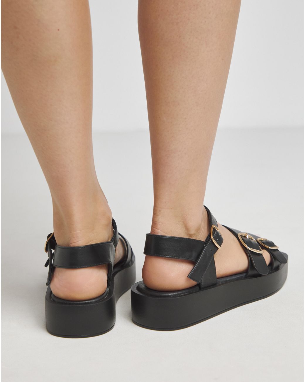 Simply Be Natural Chunky Multi Buckle Sandal Ex Wide