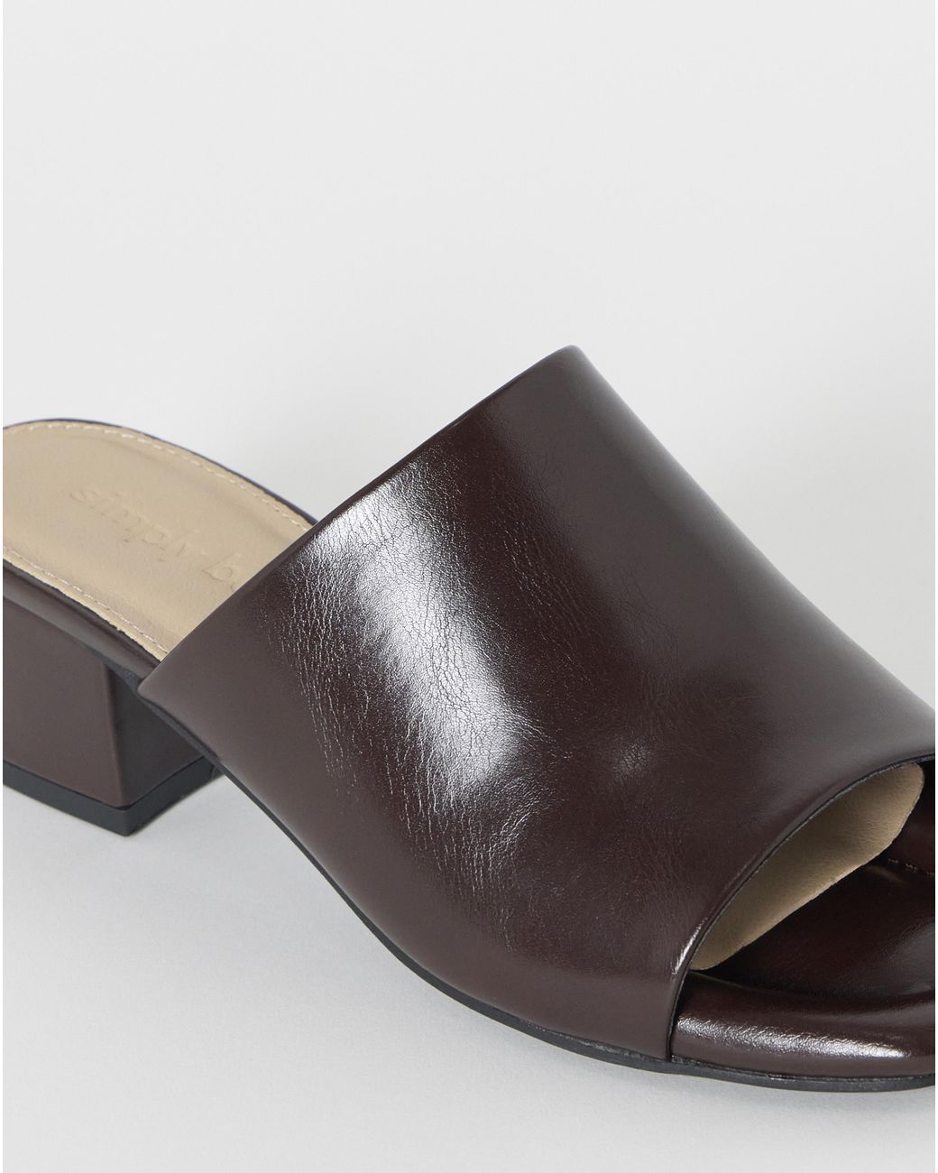 Simply Be White Low Block Heel Mules Extra Wide Fit