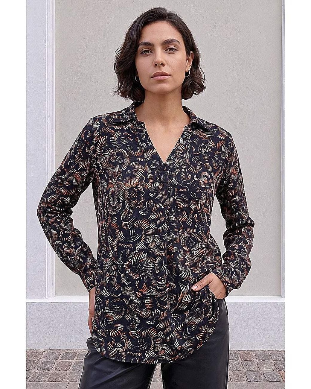 Roman Gray Roman Abstract Puff Print Shirt
