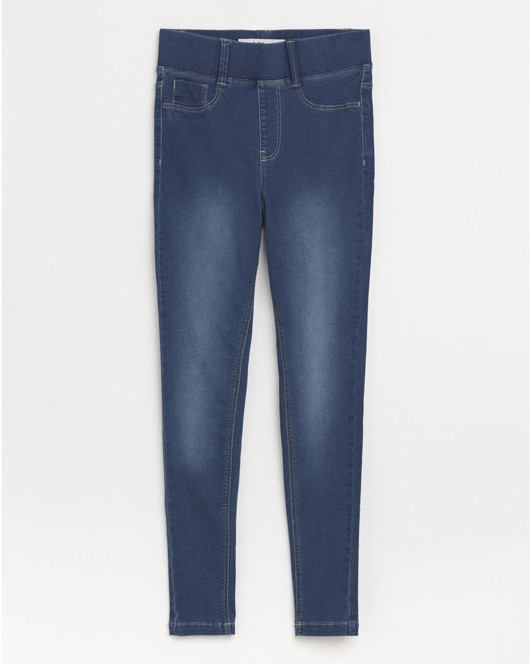 Simply Be Blue Skinny Pull On Jeggings