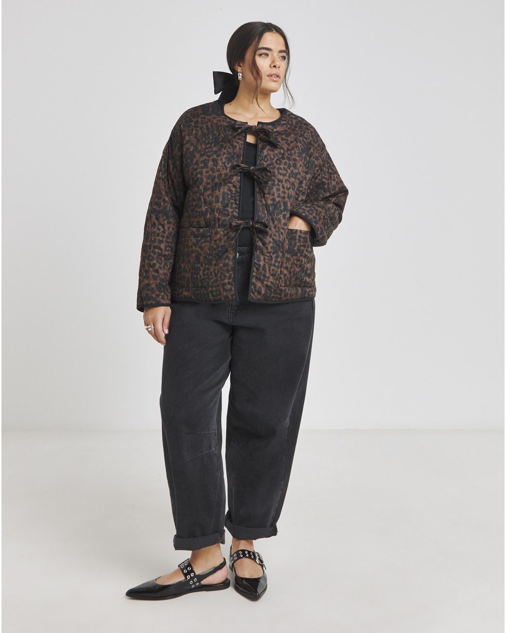 Simply Be Brown Printed Cotton Jacket