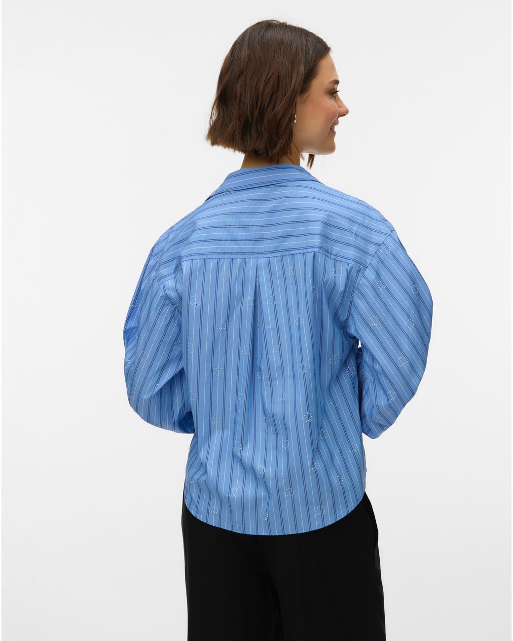 Vero Moda Blue Gina Stud Stripe Shirt