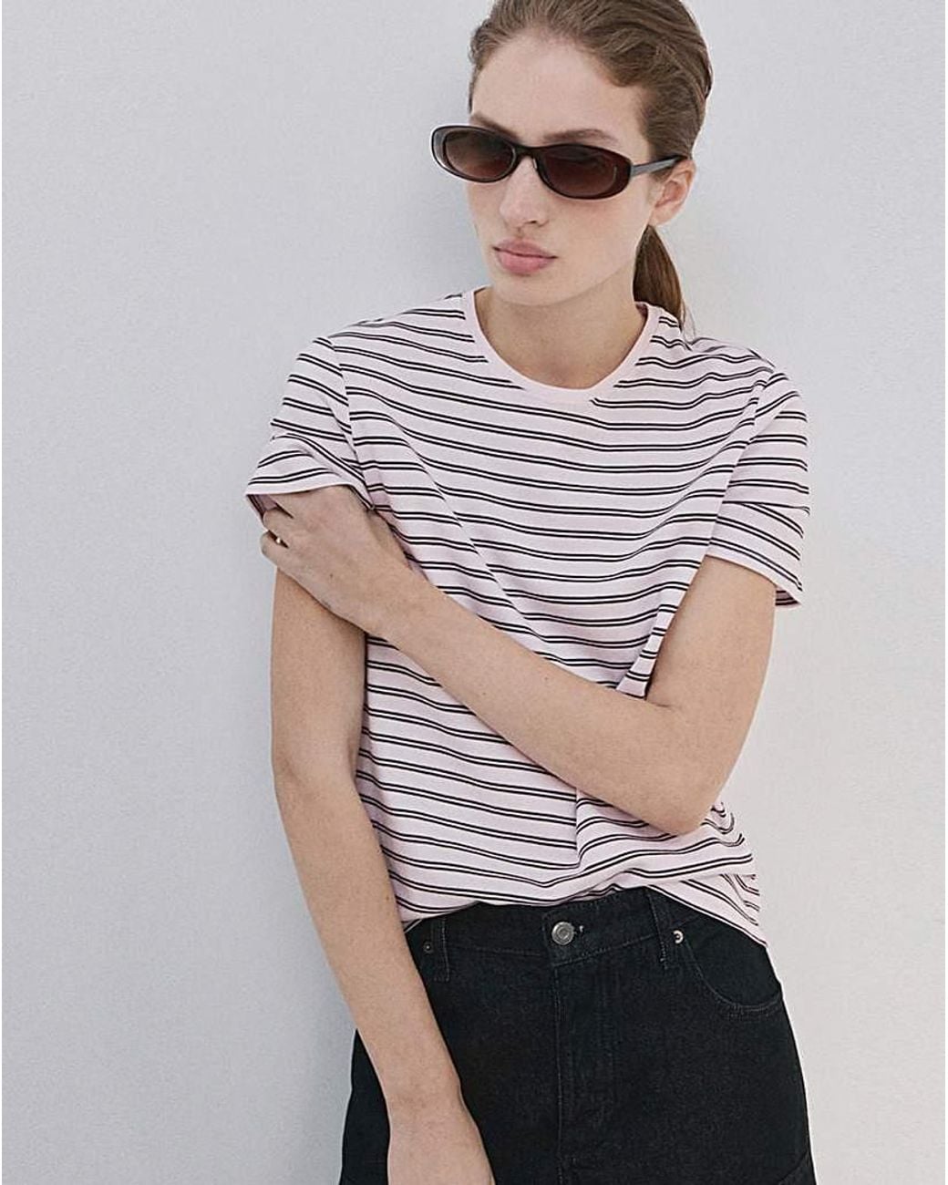 Mango Gray Short Sleeved Cotton T-Shirt