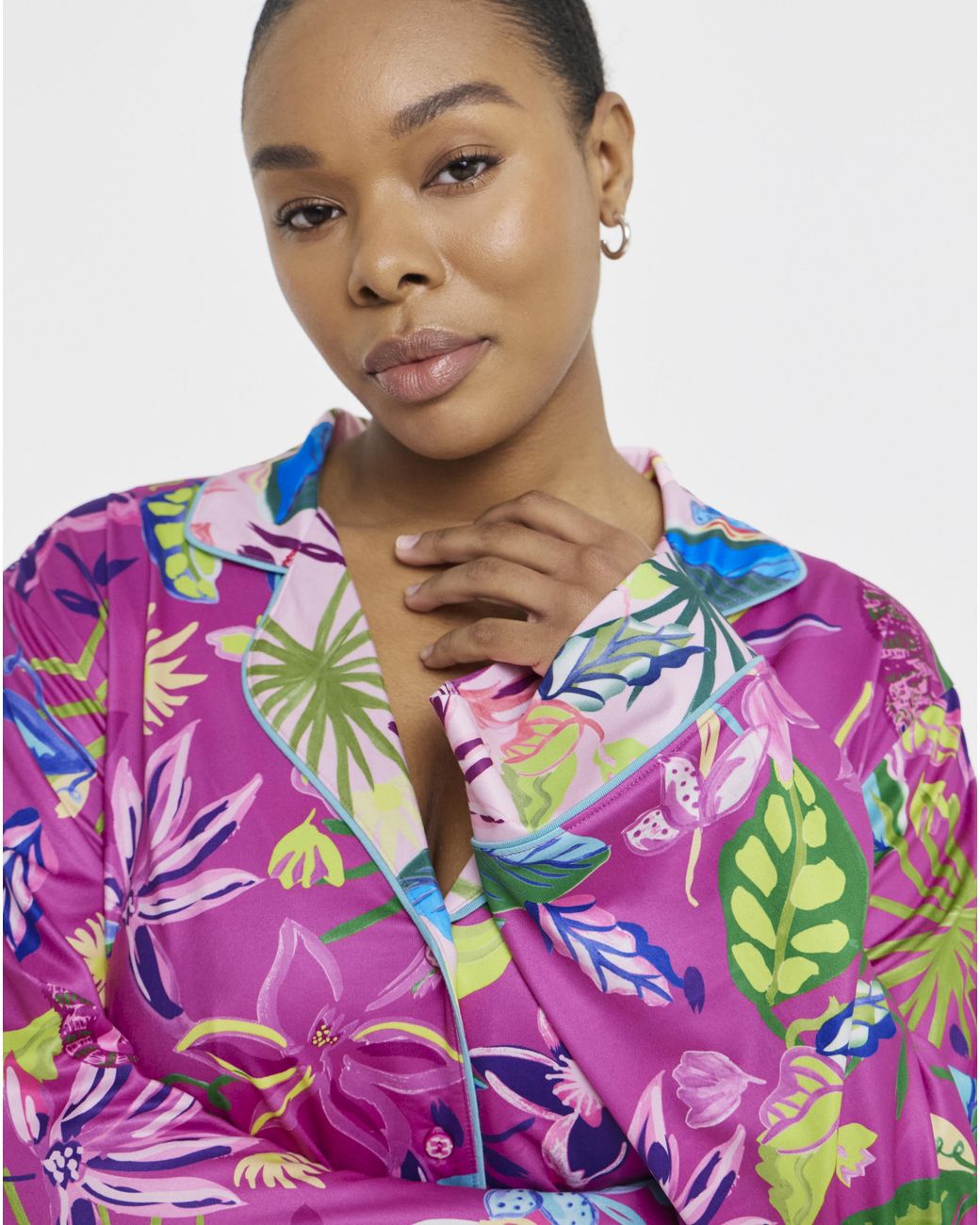 Figleaves Pink Floral Revere Set