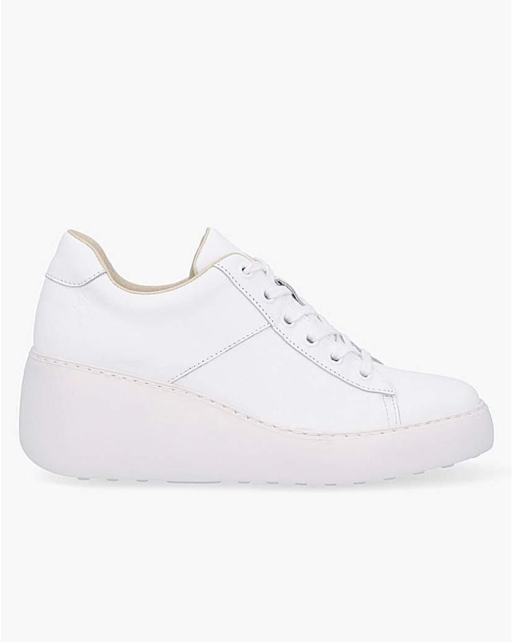 Fly London White Delf Ii Wedge Trainers