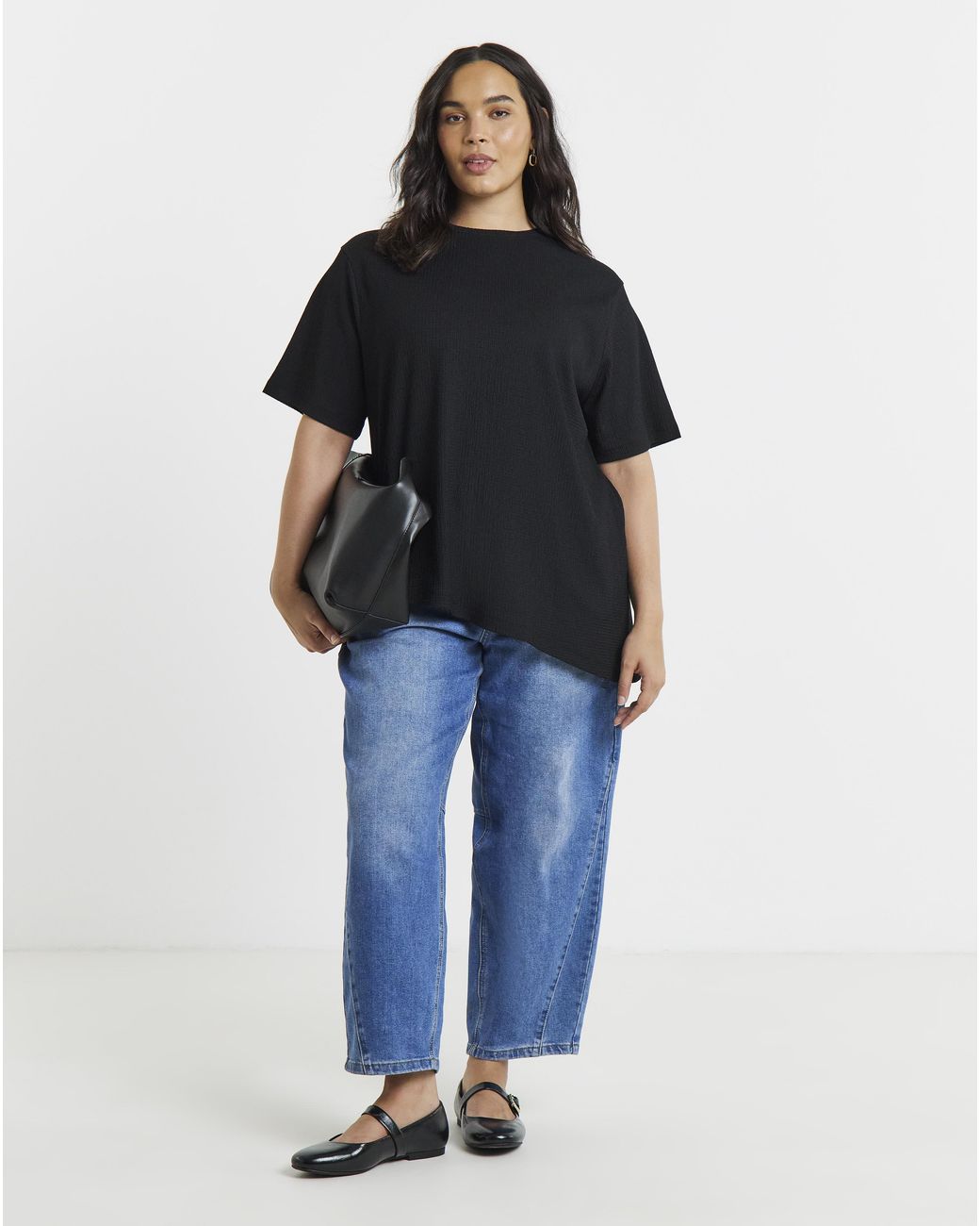 Simply Be Black Crew Text Ayshem Top