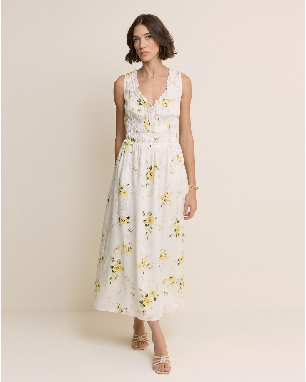 Nobody's Child Natural Isabella Midi Dress