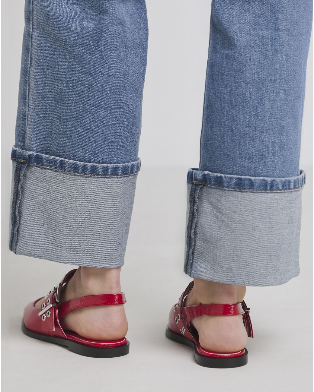 Simply Be Blue Hardware Mary Jane Slingback Shoe Exwide