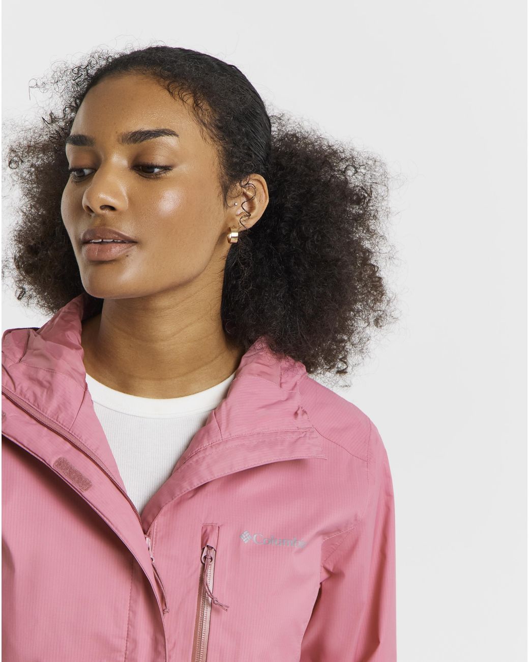 Columbia Pink Columbia Pouring Adventure Rain Jacket