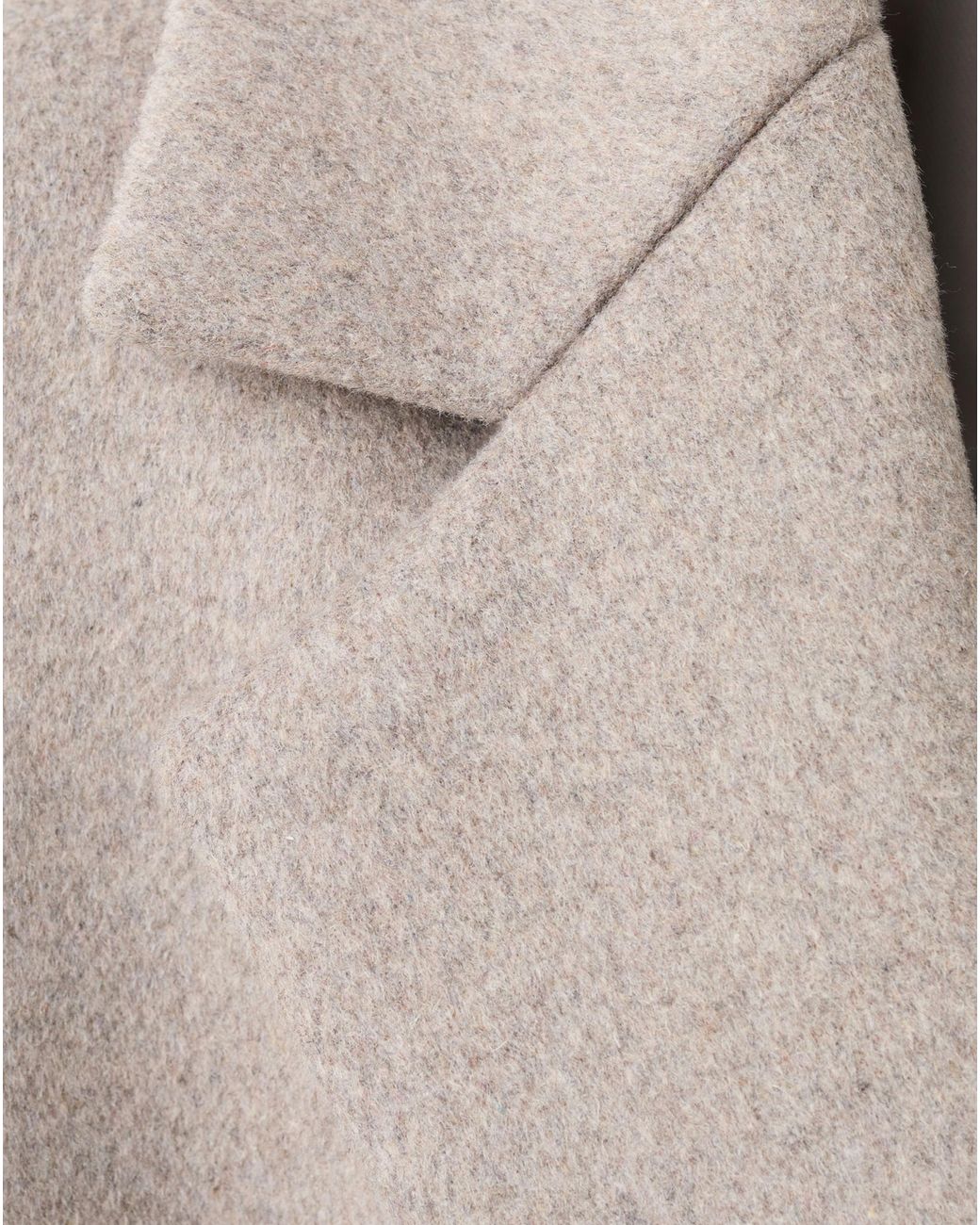 Mango Brown Wool Mix Double Breasted Coat