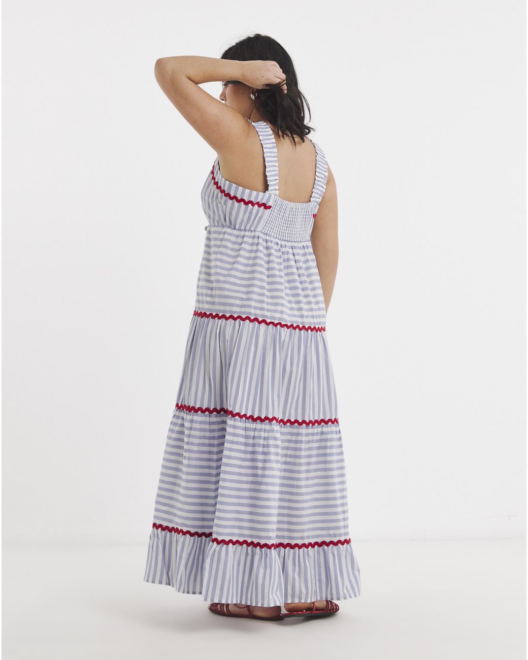 Simply Be White Maxi Dress With Ric Rac Trim