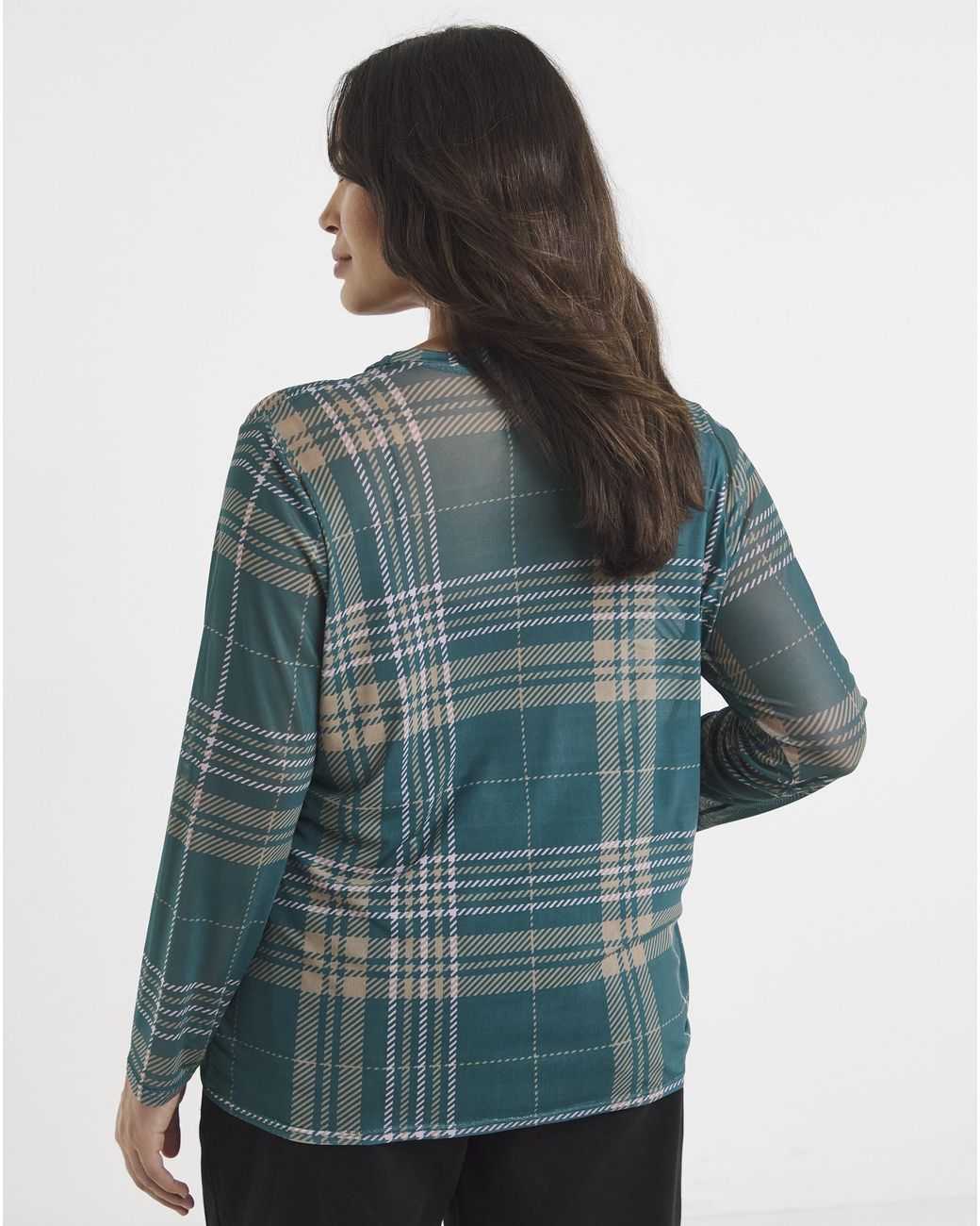 Simply Be Green Long Sleeve Mesh Top