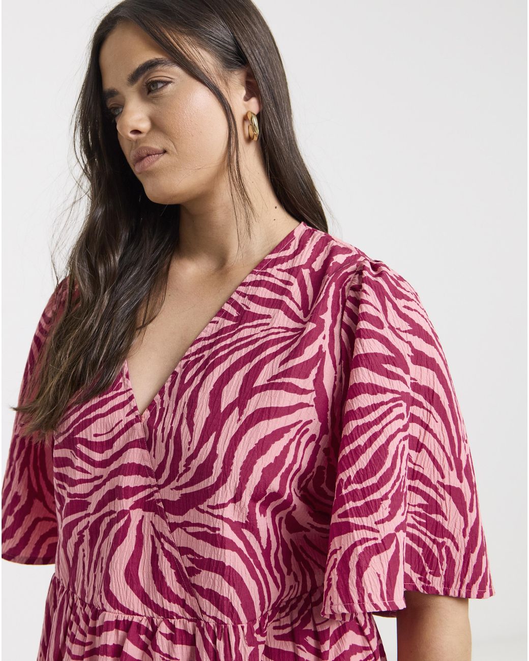 Simply Be Red Zebra Print Wrap Midi Dress