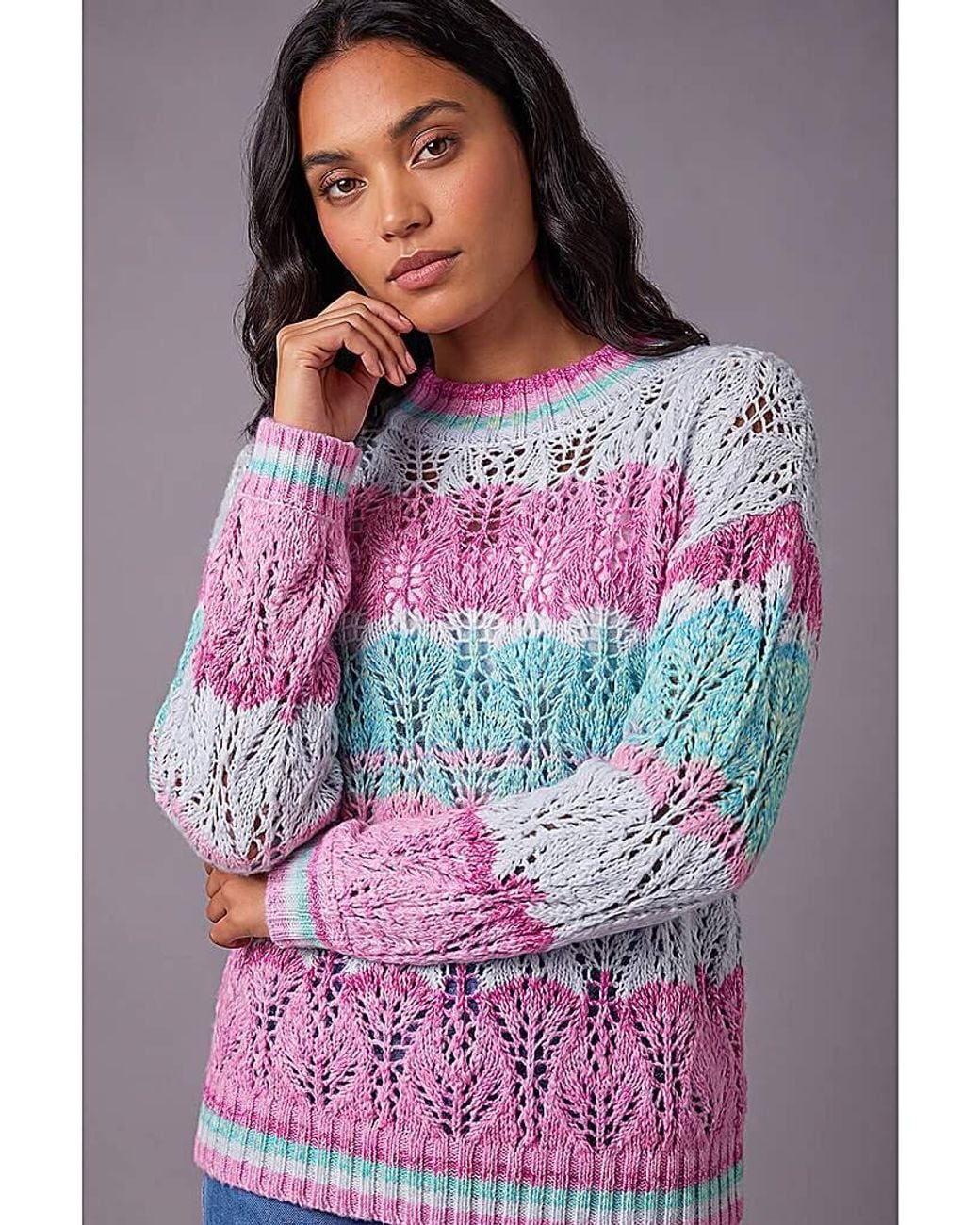 Roman Purple Roman Ombre Stripe Knit Jumper