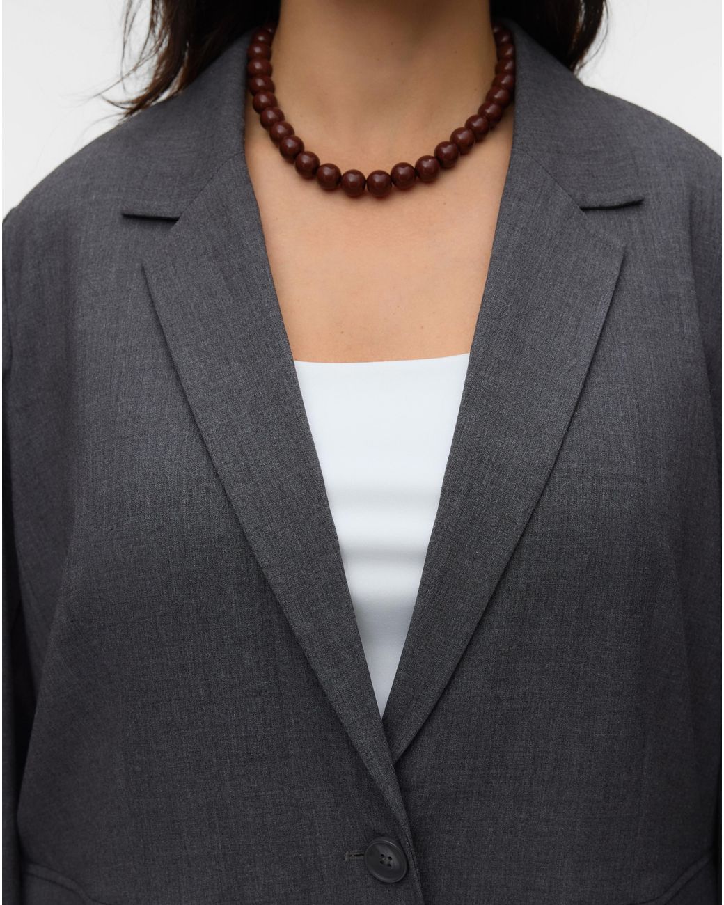 Vero Moda Gray Texas Loose Blazer