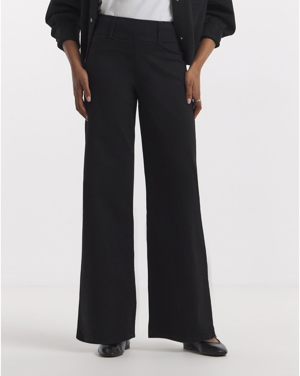 Simply Be White Wide Pull On Jeggings