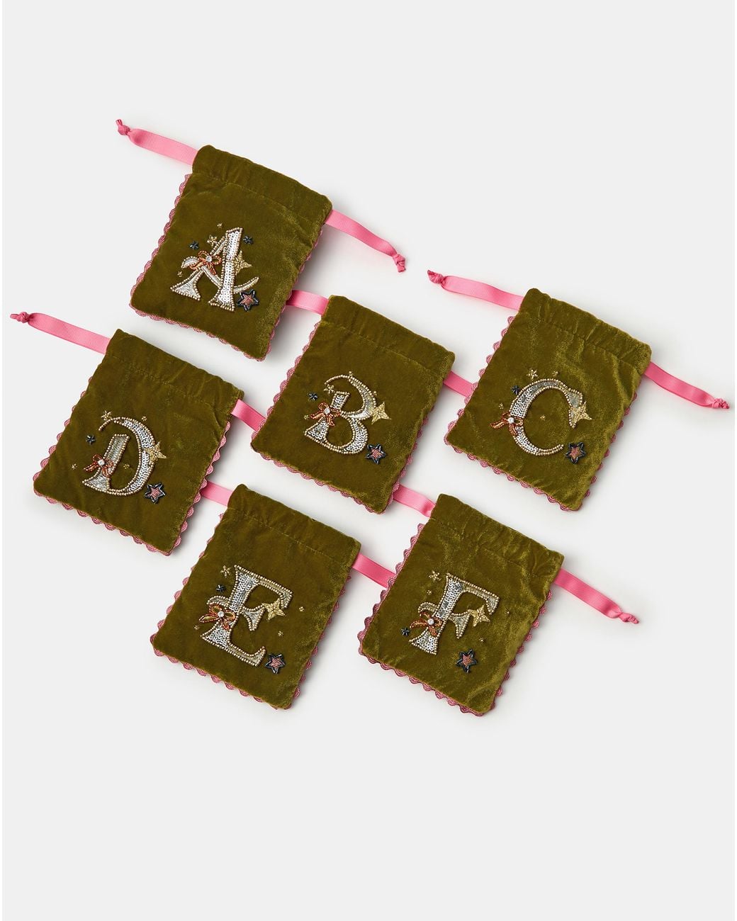 Accessorize Green Initial Drawstring Bag