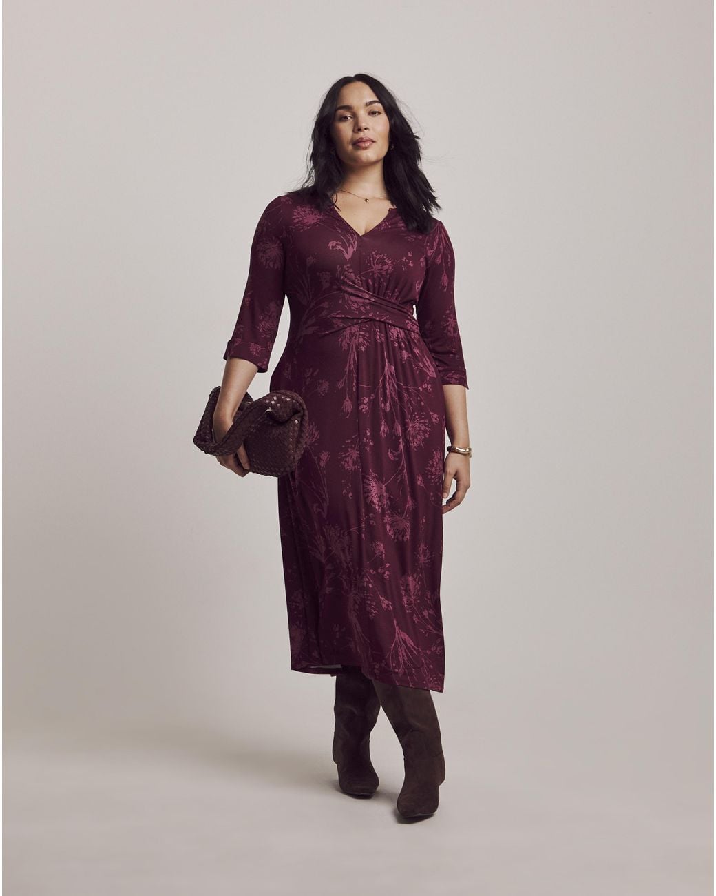 Julipa Red Petite Twist Front Midi Dress