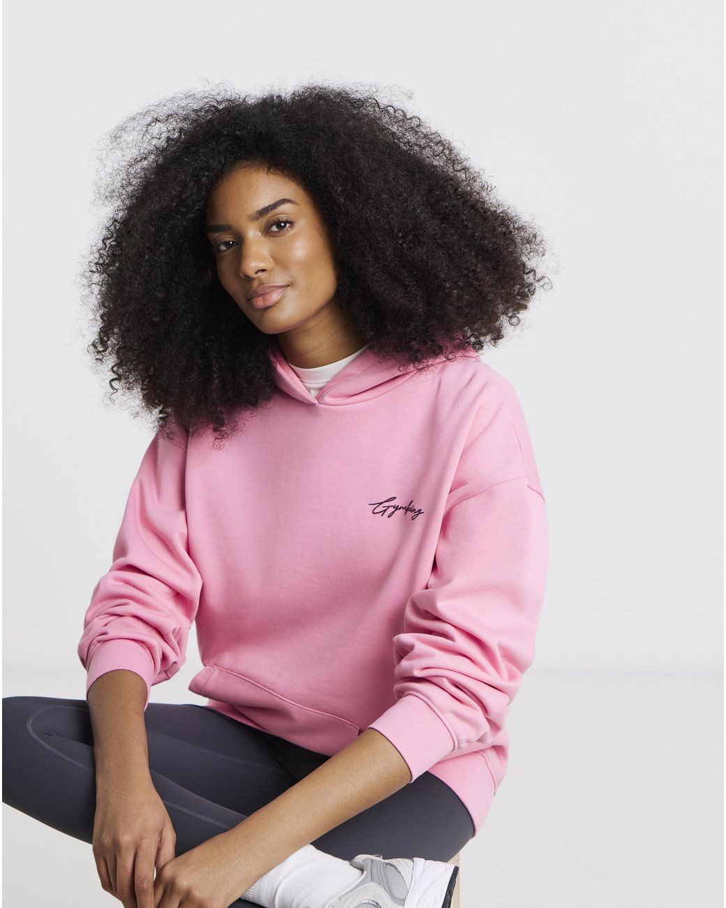 Gym King Pink Script Mindset Hoodie