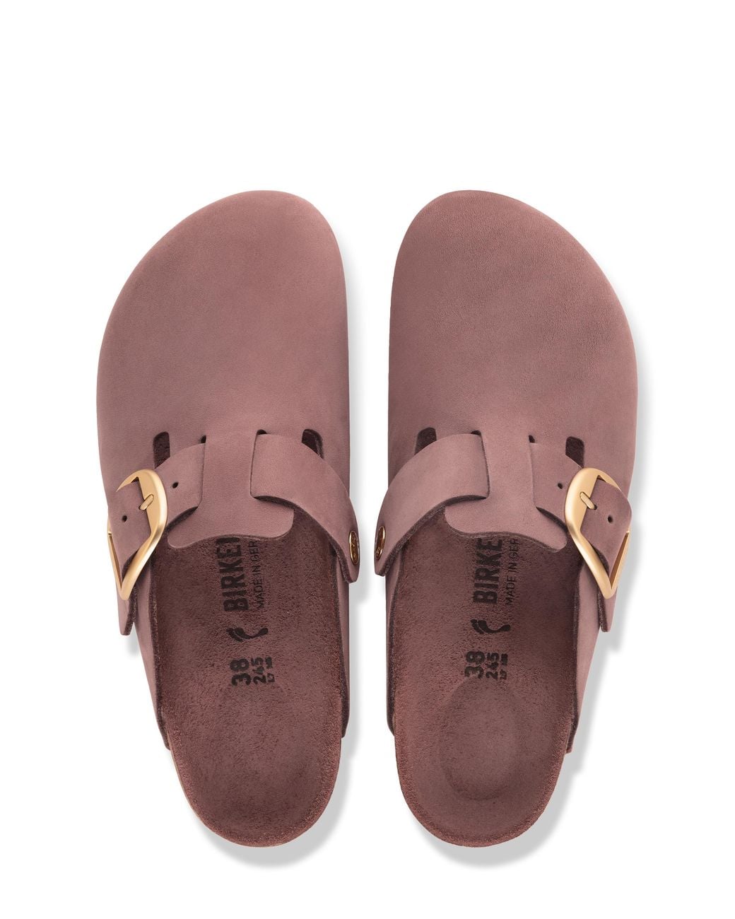 Birkenstock Brown Boston Big Buckle Nubuck Leather