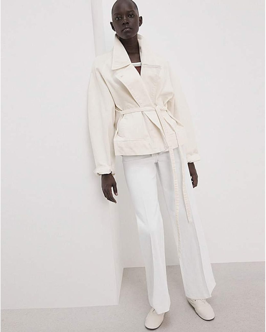 Mango White Jessie Wide Leg Jeans With Pockets