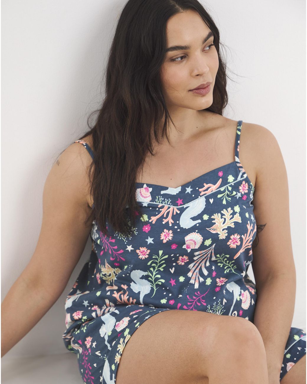 Pretty Secrets Blue Seahorse Shortie Cami Set