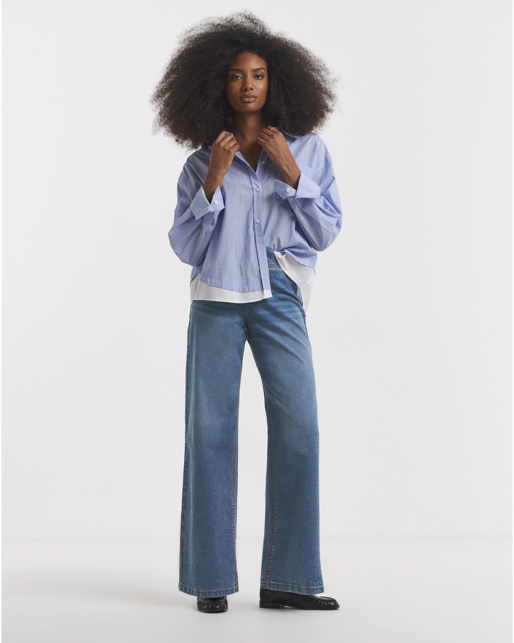 Simply Be Blue Wide Leg Weekender Jeggings