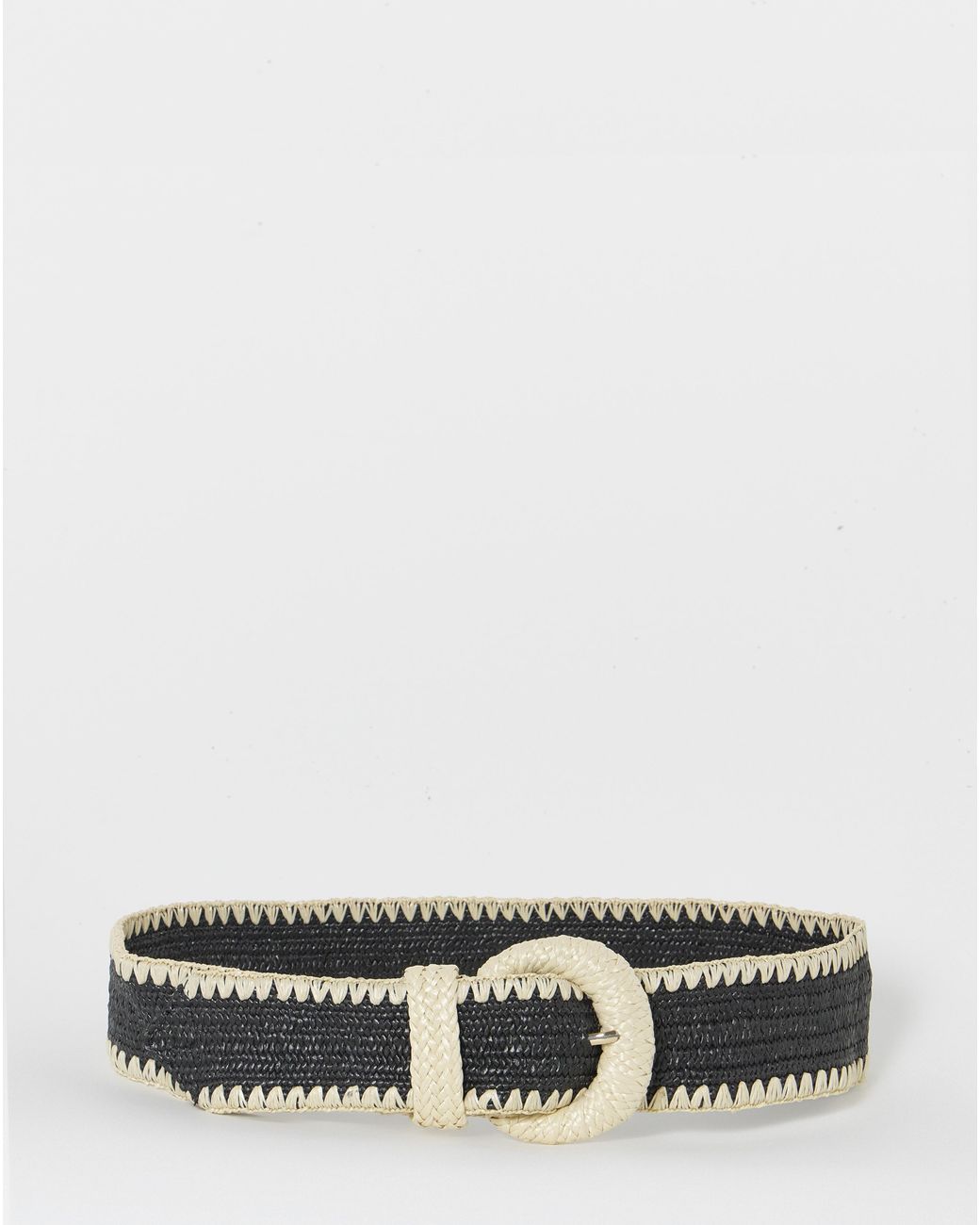 JD Williams Black Raffia Stretch Belt