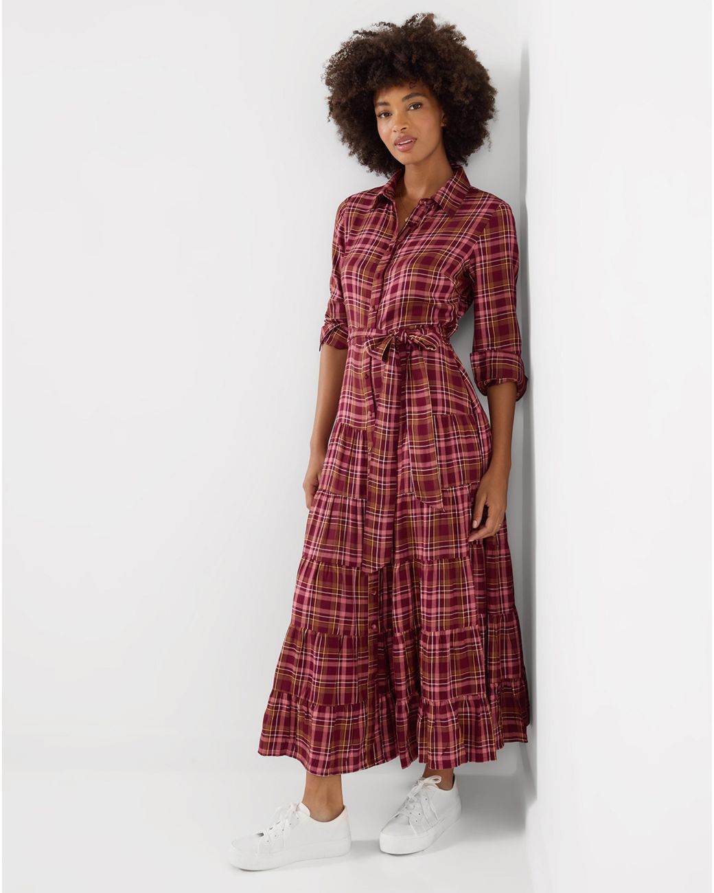 Joe Browns Red Petite Check Maxi Dress