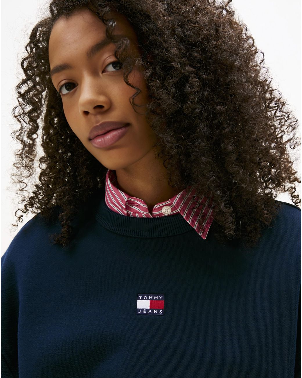Tommy Hilfiger Blue Boxy Badge Crew
