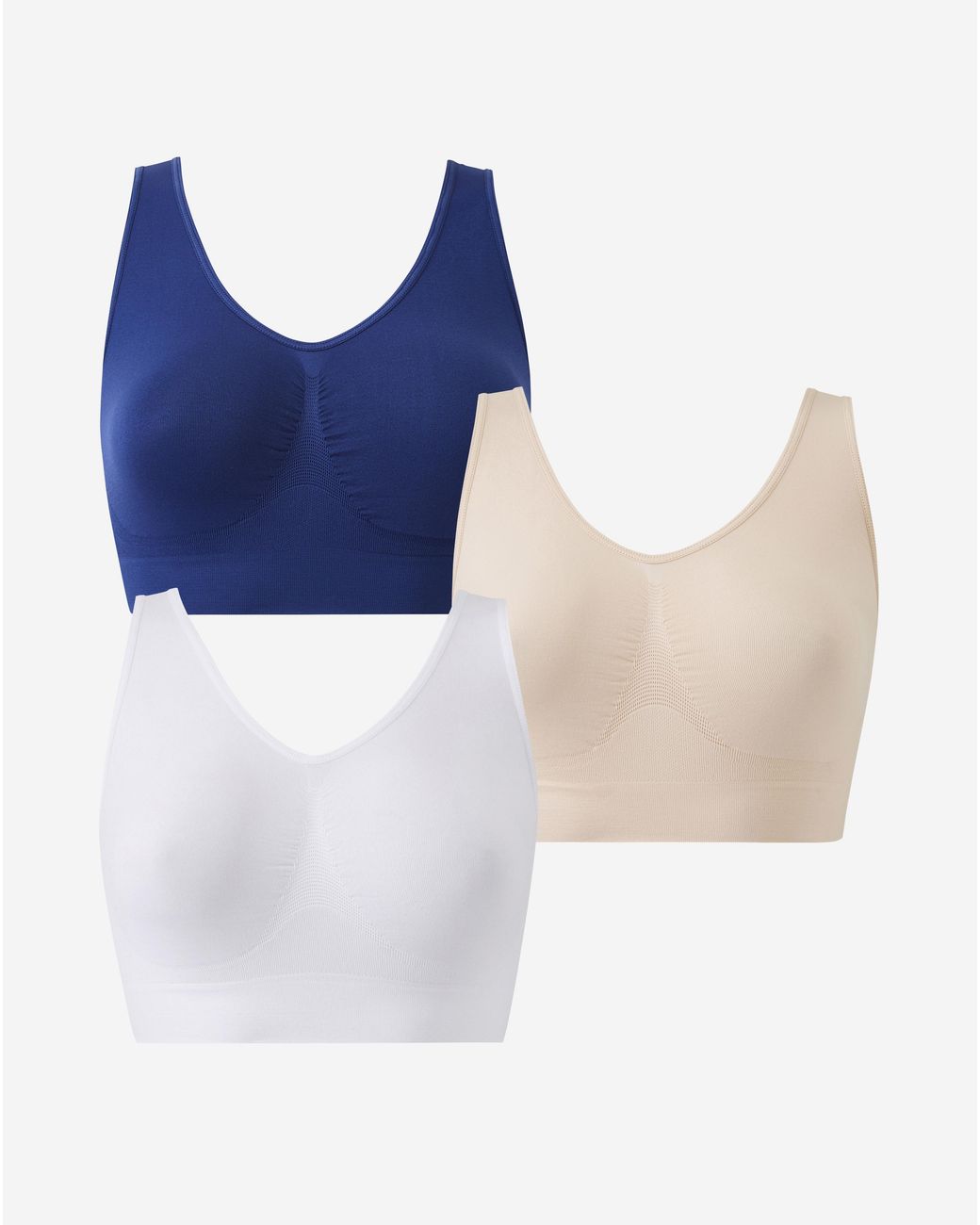 Pretty Secrets White 3 Pack Comfort Tops A-D