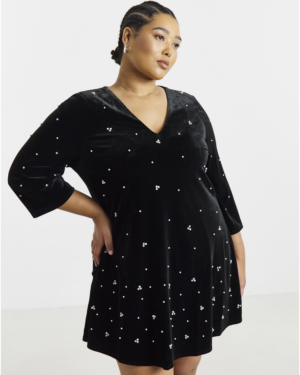 Joanna Hope Black Embellished Shift Dress